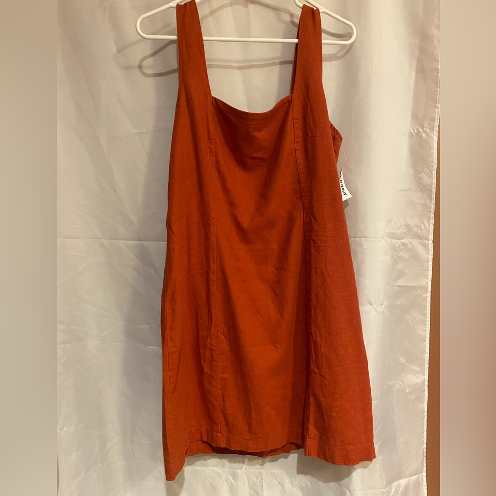 Old Navy Linen Dress, Burnt Orange